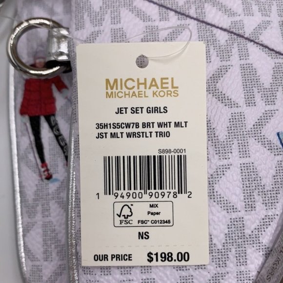 MICHAEL KORS JET SET GIRLS MULTIFUNCTIONAL WRISTLET TRIO BRIGHT WHITE MULTI - Picture 2 of 16
